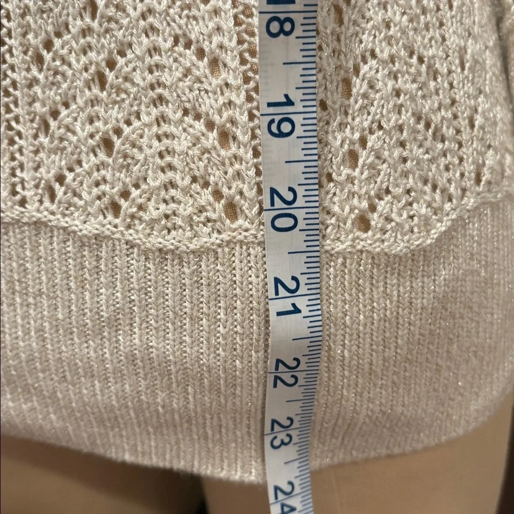 White House Black Market Crochet V-Neck Sweater Size XS - Picture 7 of 11